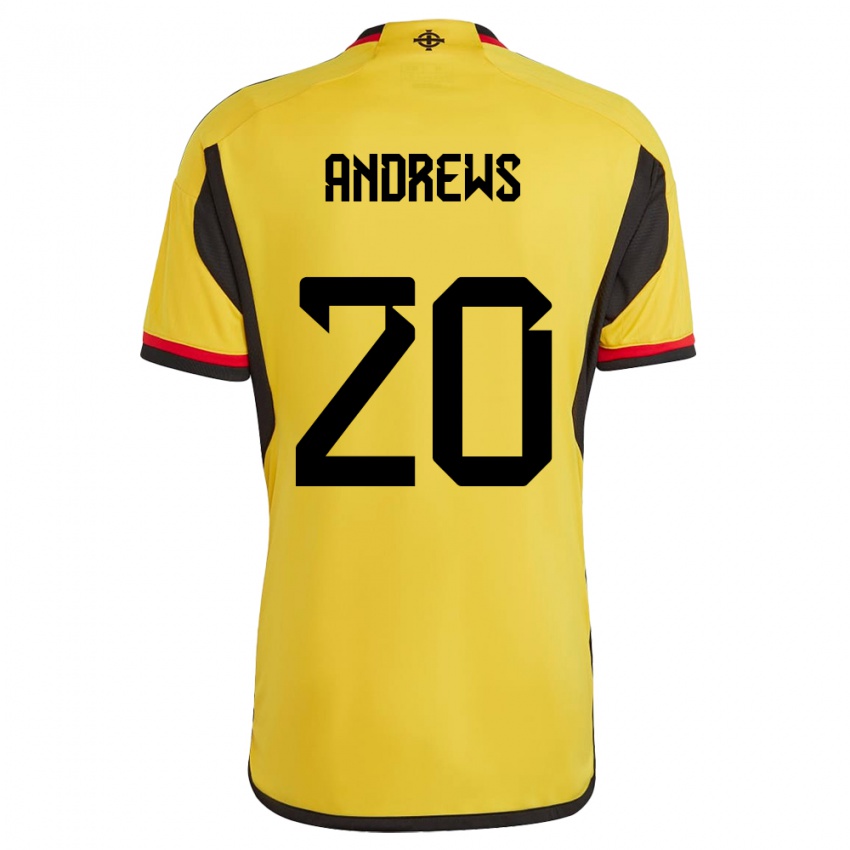 Kinder Nordirland Joely Andrews #20 Weiß Auswärtstrikot Trikot 24-26 T-Shirt Österreich