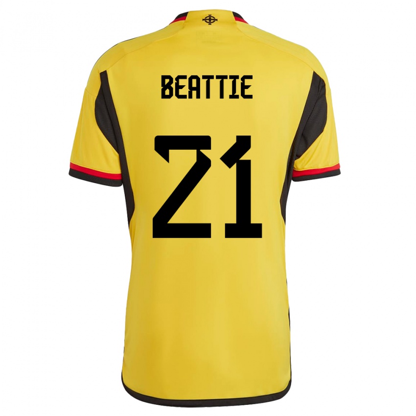 Kinder Nordirland Kerry Beattie #21 Weiß Auswärtstrikot Trikot 24-26 T-Shirt Österreich