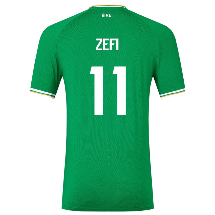 Herren Irische Kevin Zefi #11 Grün Heimtrikot Trikot 24-26 T-Shirt Österreich