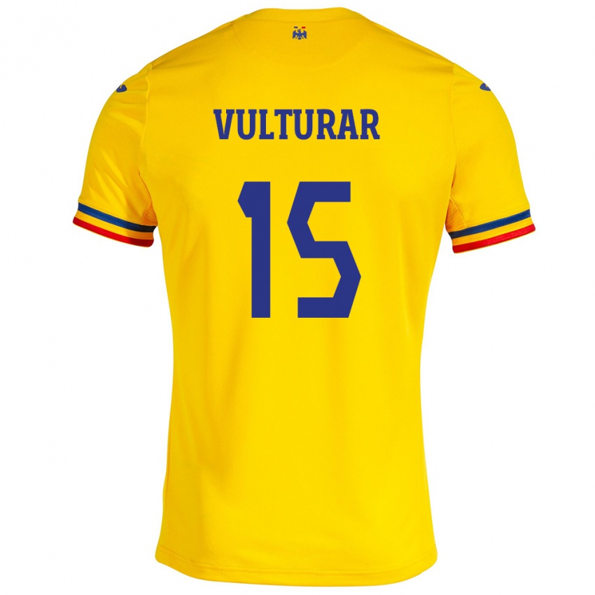 Herren Rumänische Cătălin Vulturar #15 Gelb Heimtrikot Trikot 24-26 T-Shirt Österreich