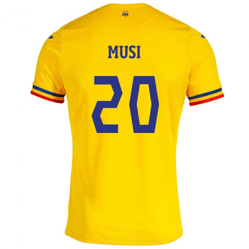 Herren Rumänische Alexandru Musi #20 Gelb Heimtrikot Trikot 24-26 T-Shirt Österreich