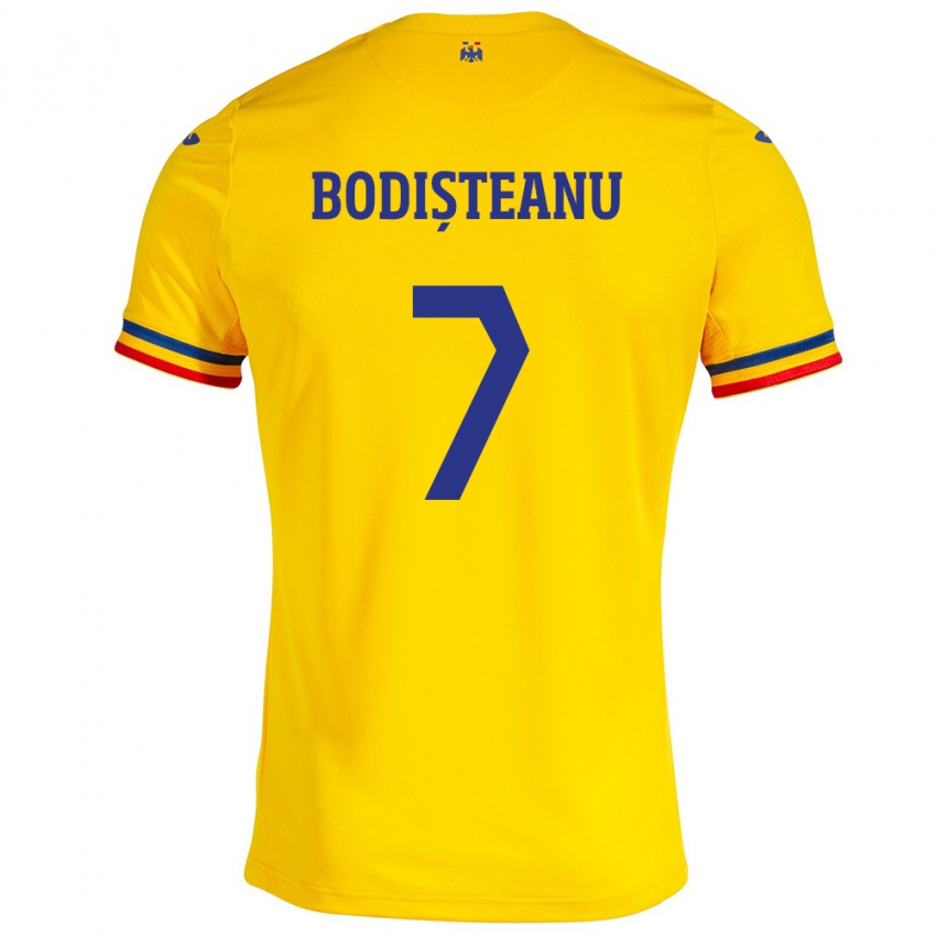 Herren Rumänische Ștefan Bodișteanu #7 Gelb Heimtrikot Trikot 24-26 T-Shirt Österreich