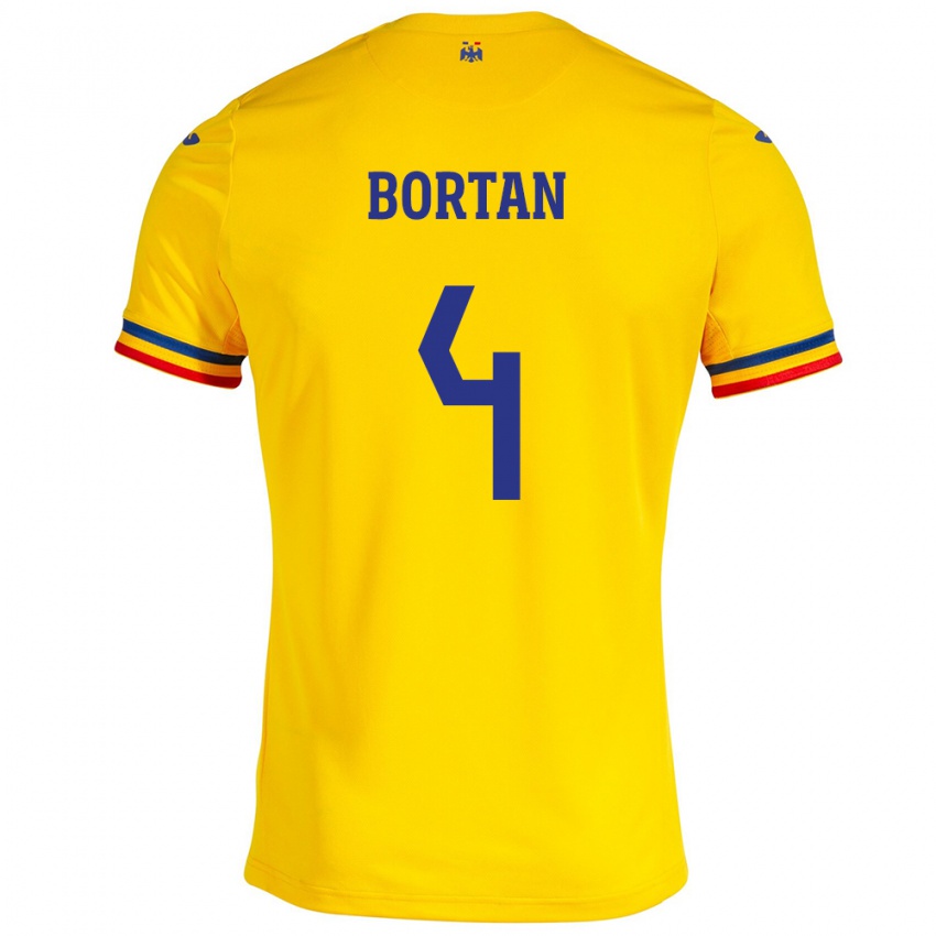 Herren Rumänische Ioana Bortan #4 Gelb Heimtrikot Trikot 24-26 T-Shirt Österreich