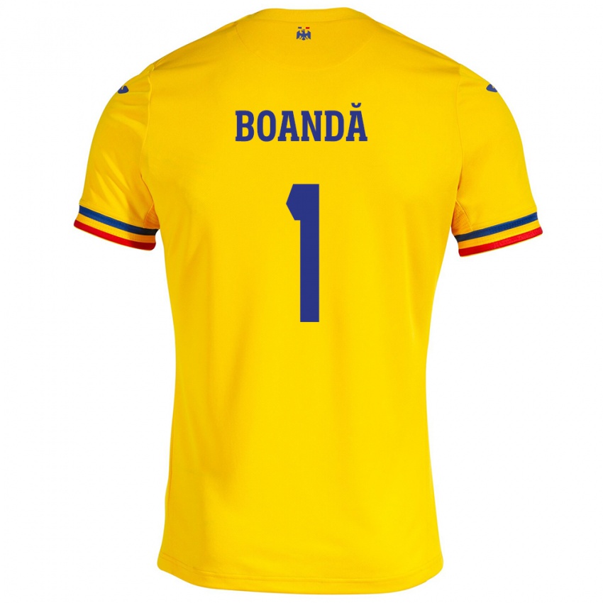 Herren Rumänische Lavinia Boandă #1 Gelb Heimtrikot Trikot 24-26 T-Shirt Österreich
