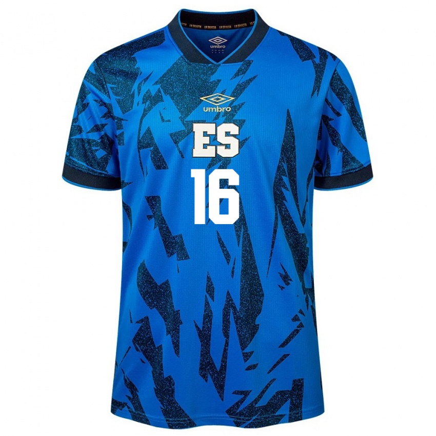 Herren El Salvador Elmer Bonilla #16 Blau Heimtrikot Trikot 24-26 T-Shirt Österreich