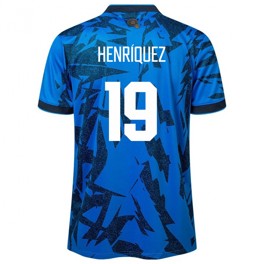 Herren El Salvador Alejandro Henríquez #19 Blau Heimtrikot Trikot 24-26 T-Shirt Österreich