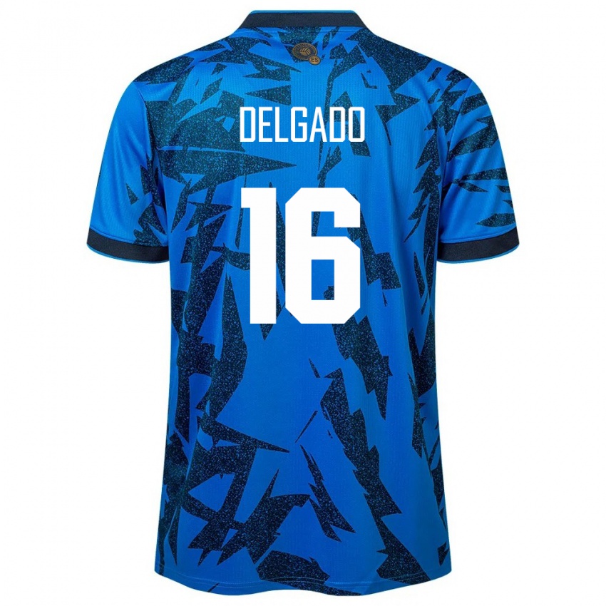 Herren El Salvador Vasthy Delgado #16 Blau Heimtrikot Trikot 24-26 T-Shirt Österreich