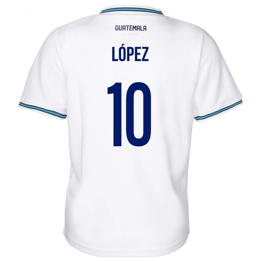 Herren Guatemala Antonio López #10 Weiß Heimtrikot Trikot 24-26 T-Shirt Österreich