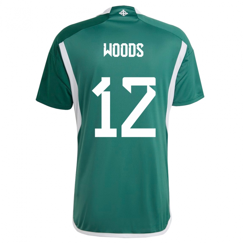 Herren Nordirland Lilie Woods #12 Grün Heimtrikot Trikot 24-26 T-Shirt Österreich