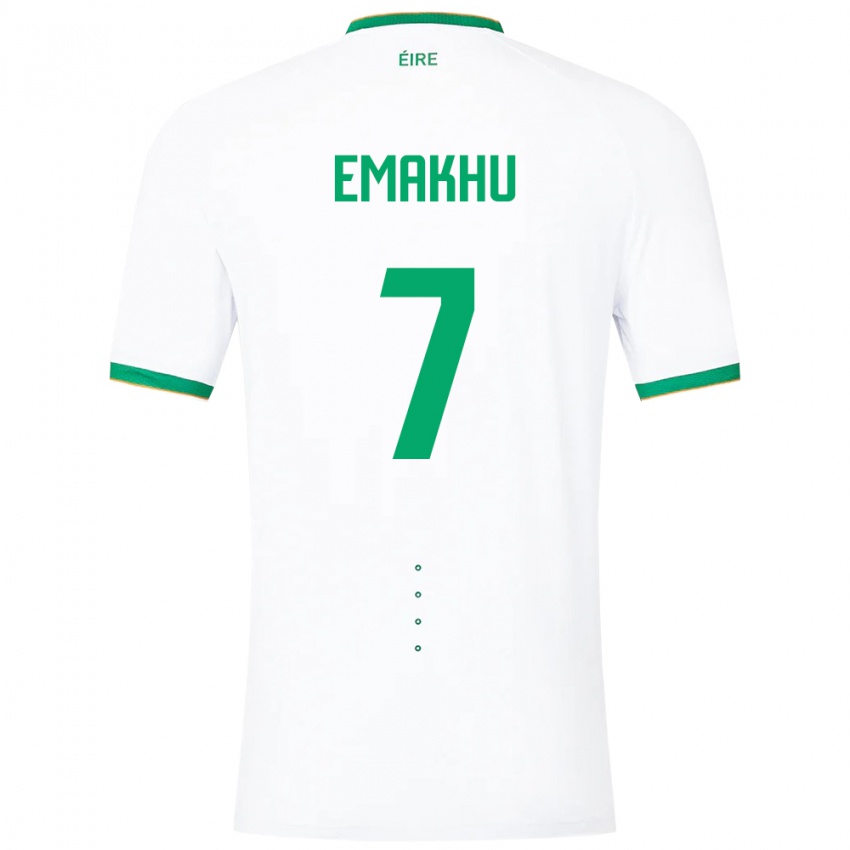 Herren Irische Aidomo Emakhu #7 Weiß Auswärtstrikot Trikot 24-26 T-Shirt Österreich