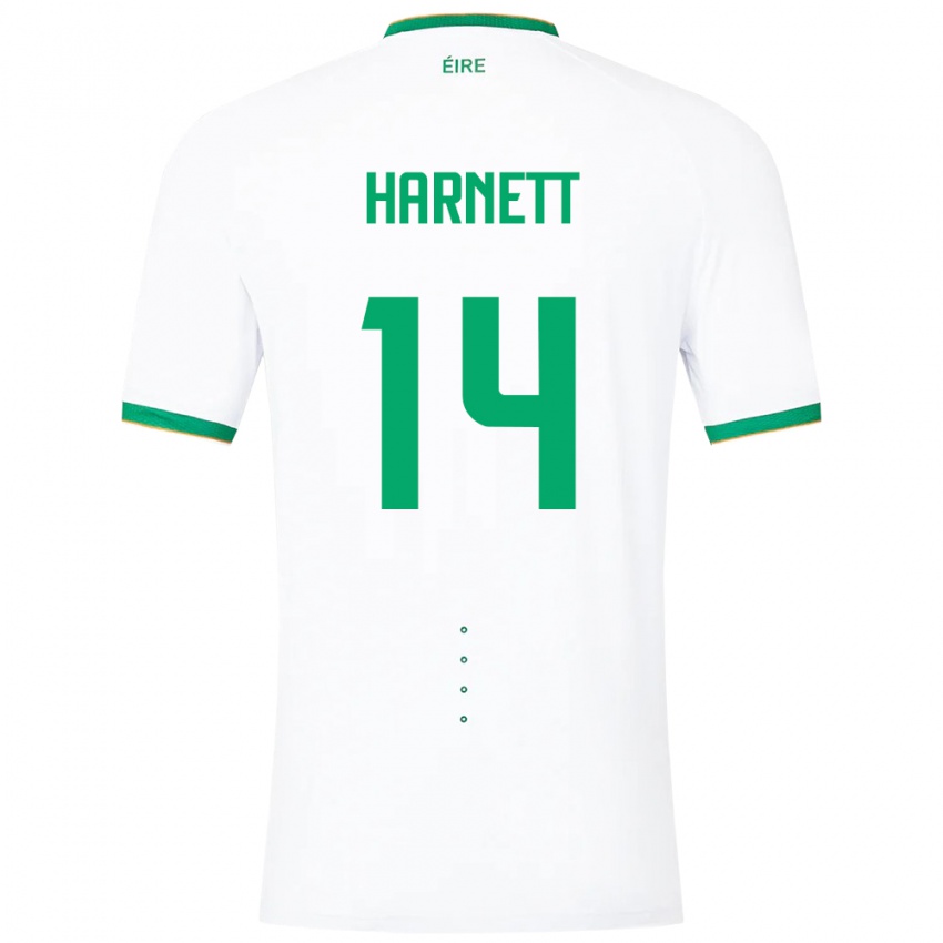 Herren Irische Kaylem Harnett #14 Weiß Auswärtstrikot Trikot 24-26 T-Shirt Österreich