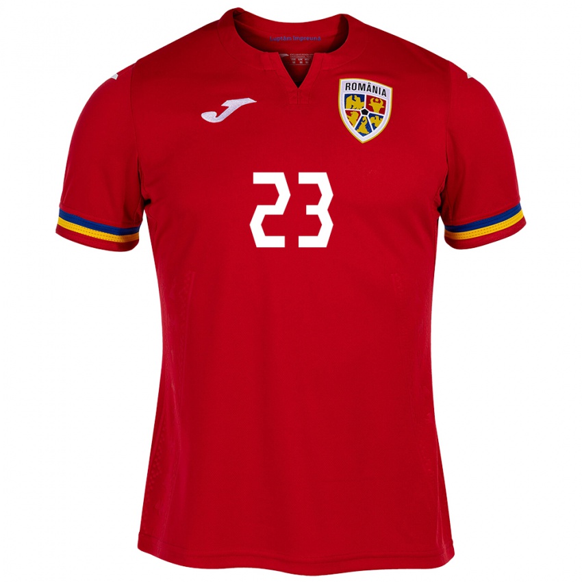 Herren Rumänische Alexandru Roșca #23 Rot Auswärtstrikot Trikot 24-26 T-Shirt Österreich