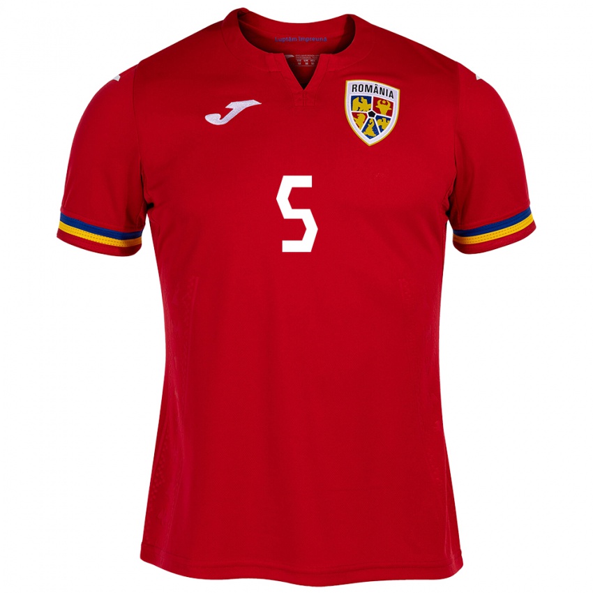 Herren Rumänische Gabriel Dănuleasă #5 Rot Auswärtstrikot Trikot 24-26 T-Shirt Österreich