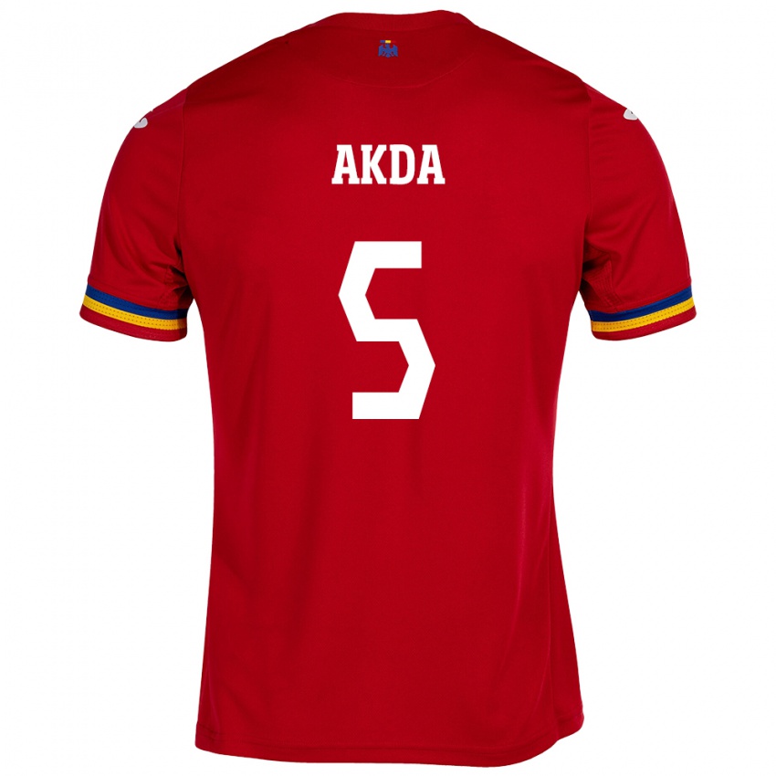Herren Rumänische Ümit Akdağ #5 Rot Auswärtstrikot Trikot 24-26 T-Shirt Österreich