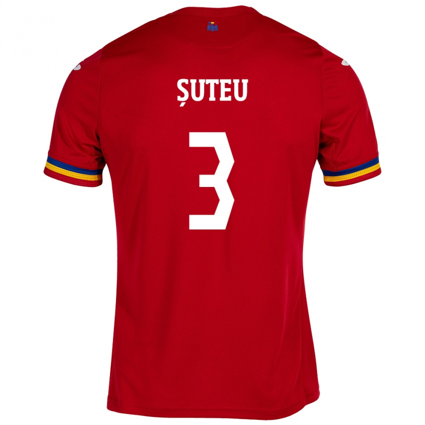 Herren Rumänische Alexandru Șuteu #3 Rot Auswärtstrikot Trikot 24-26 T-Shirt Österreich