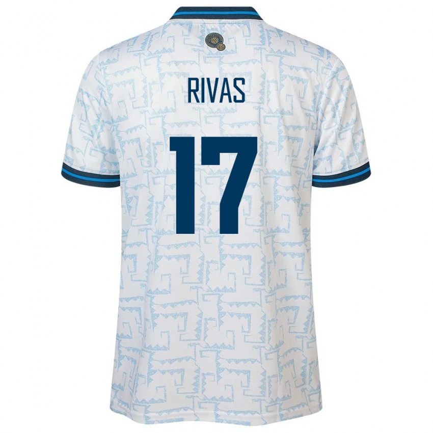 Herren El Salvador Eduardo Rivas #17 Weiß Auswärtstrikot Trikot 24-26 T-Shirt Österreich