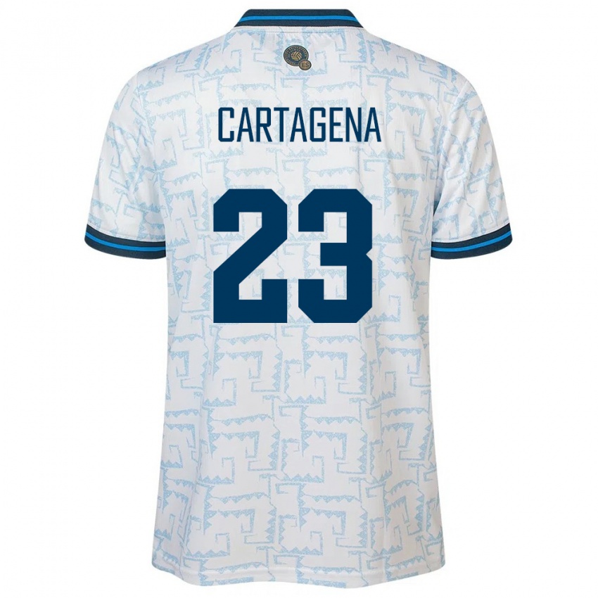 Herren El Salvador Melvin Cartagena #23 Weiß Auswärtstrikot Trikot 24-26 T-Shirt Österreich