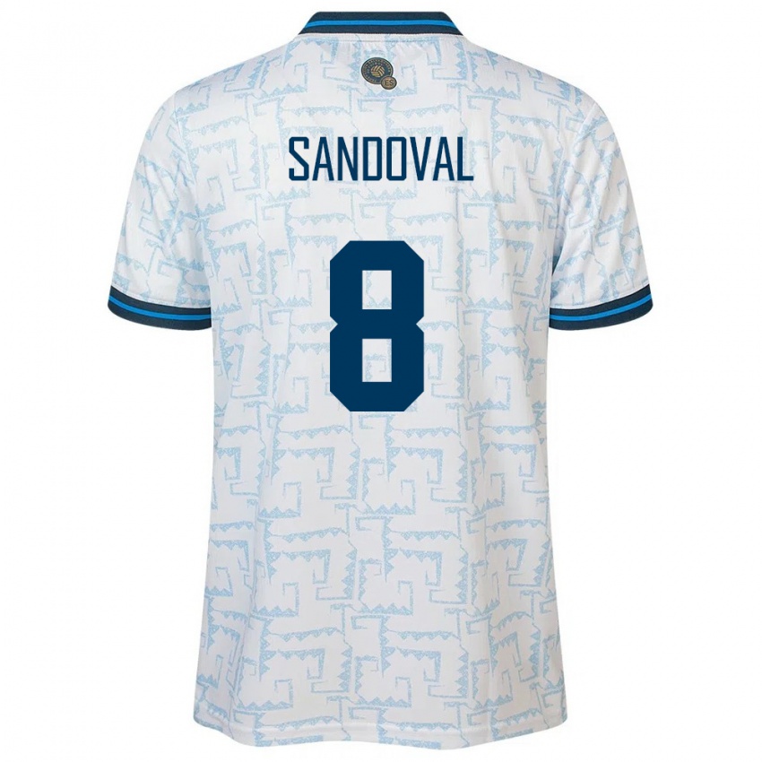 Herren El Salvador Emerson Sandoval #8 Weiß Auswärtstrikot Trikot 24-26 T-Shirt Österreich