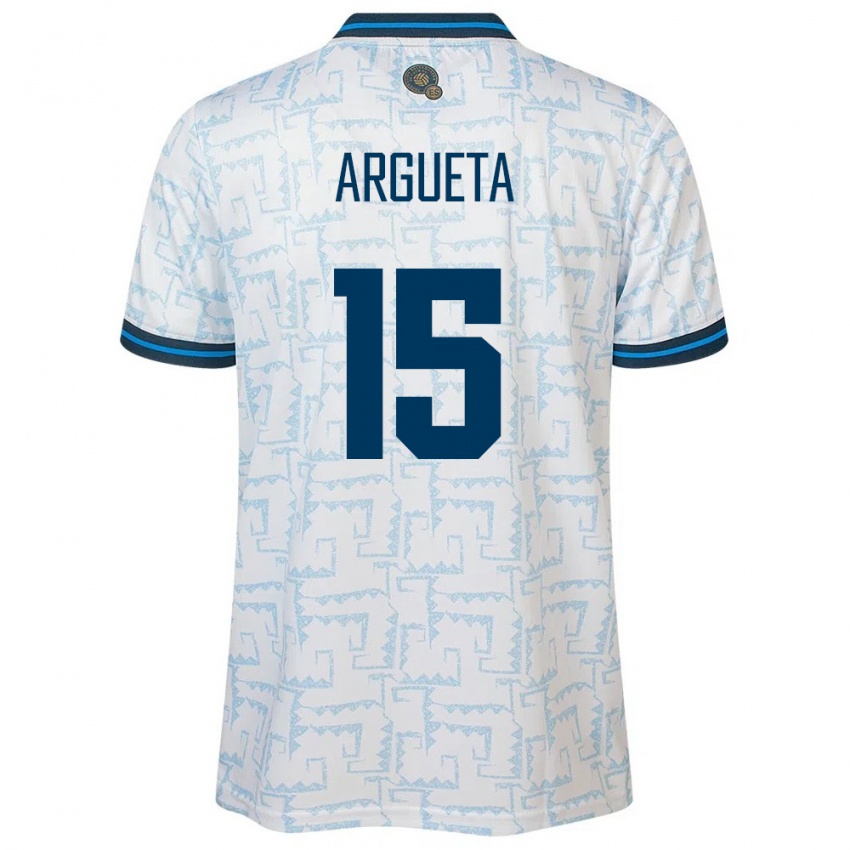 Herren El Salvador Germán Argueta #15 Weiß Auswärtstrikot Trikot 24-26 T-Shirt Österreich