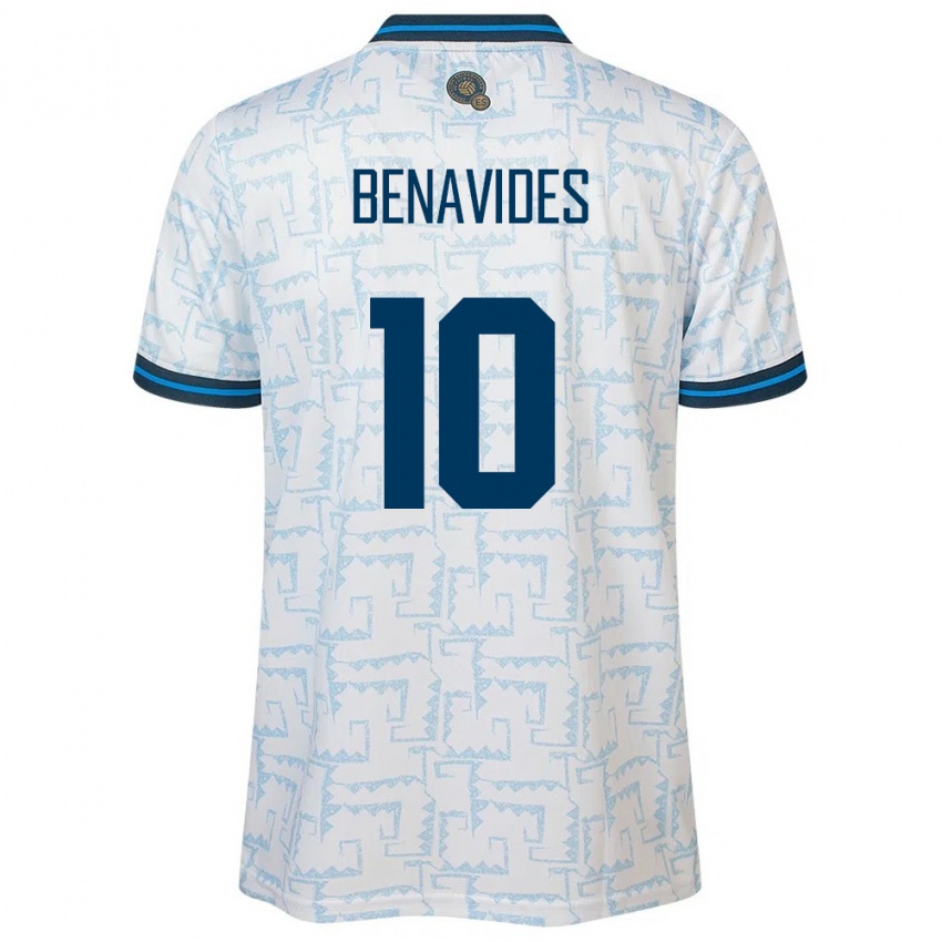 Herren El Salvador Matthew Benavides #10 Weiß Auswärtstrikot Trikot 24-26 T-Shirt Österreich