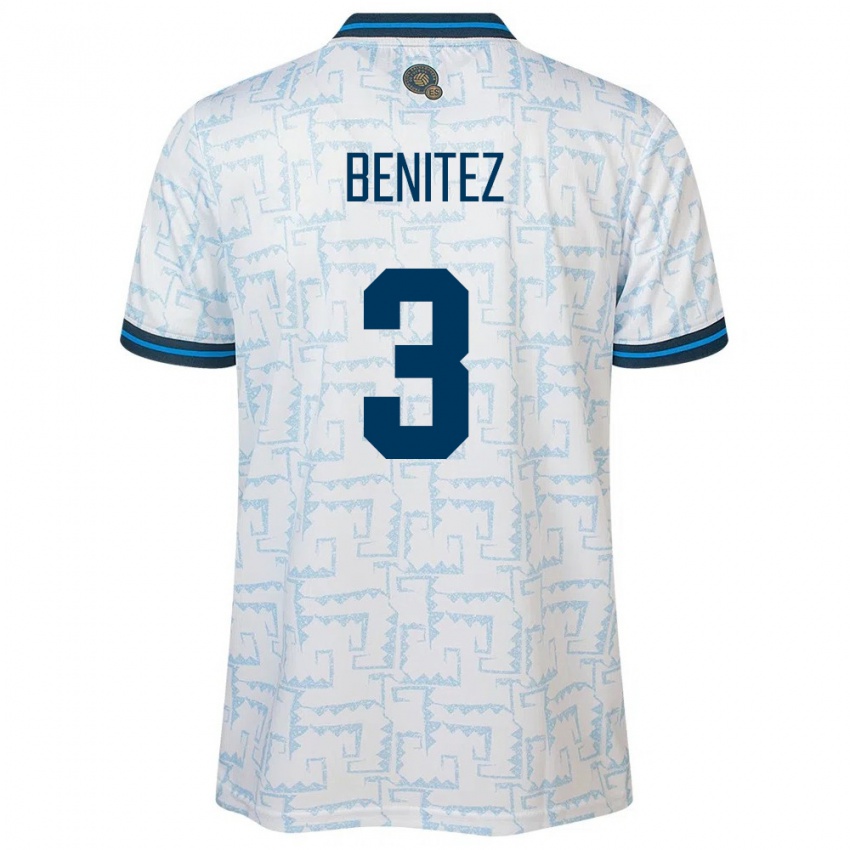 Herren El Salvador Carolina Benitez #3 Weiß Auswärtstrikot Trikot 24-26 T-Shirt Österreich