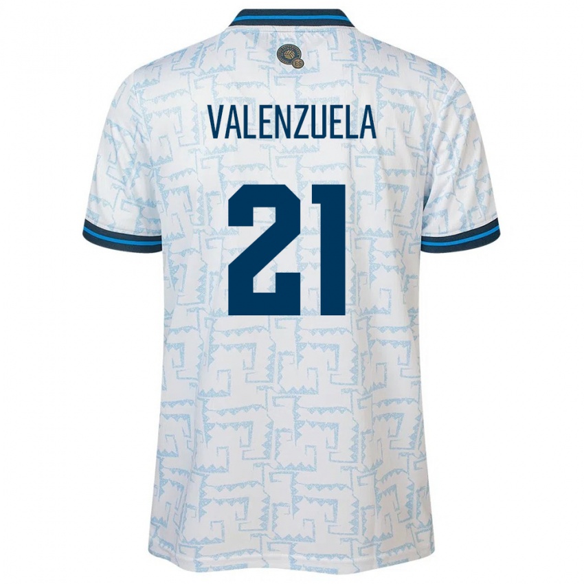 Herren El Salvador Ana Valenzuela #21 Weiß Auswärtstrikot Trikot 24-26 T-Shirt Österreich