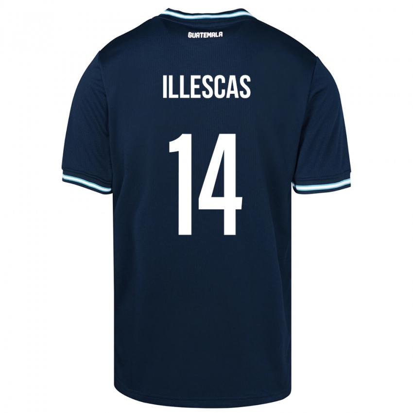 Herren Guatemala Kevin Illescas #14 Blau Auswärtstrikot Trikot 24-26 T-Shirt Österreich