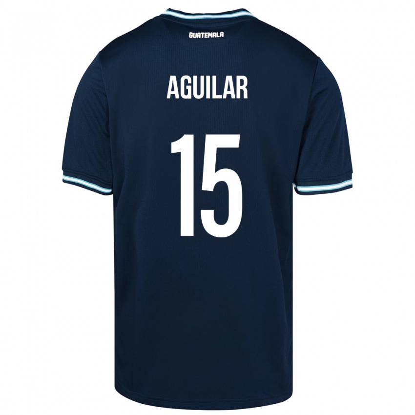 Herren Guatemala Carlos Aguilar #15 Blau Auswärtstrikot Trikot 24-26 T-Shirt Österreich