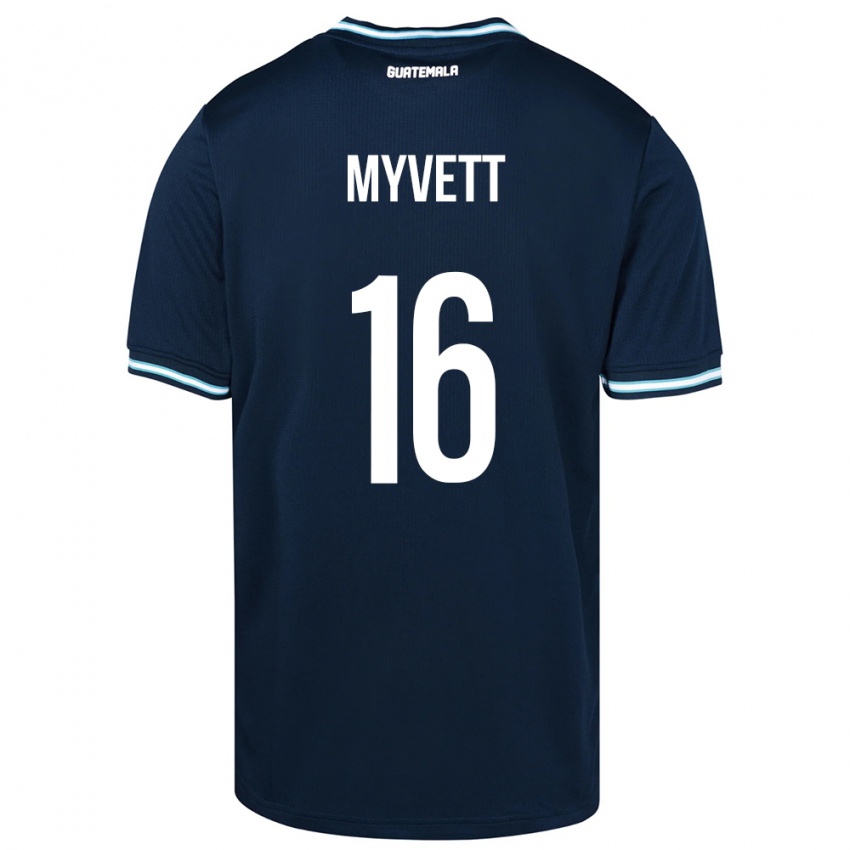 Herren Guatemala Jemery Myvett #16 Blau Auswärtstrikot Trikot 24-26 T-Shirt Österreich
