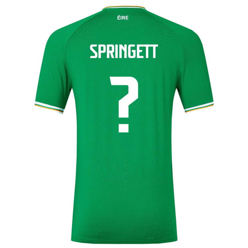 Damen Irische Tony Springett #0 Grün Heimtrikot Trikot 24-26 T-Shirt Österreich