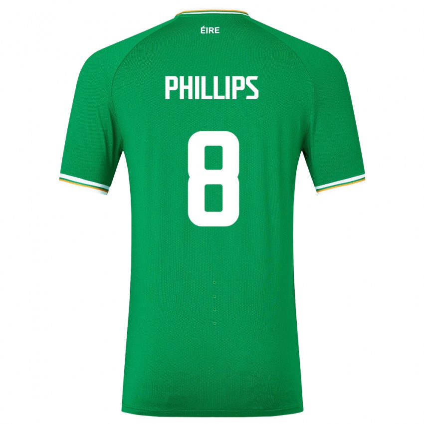 Damen Irische Killian Phillips #8 Grün Heimtrikot Trikot 24-26 T-Shirt Österreich