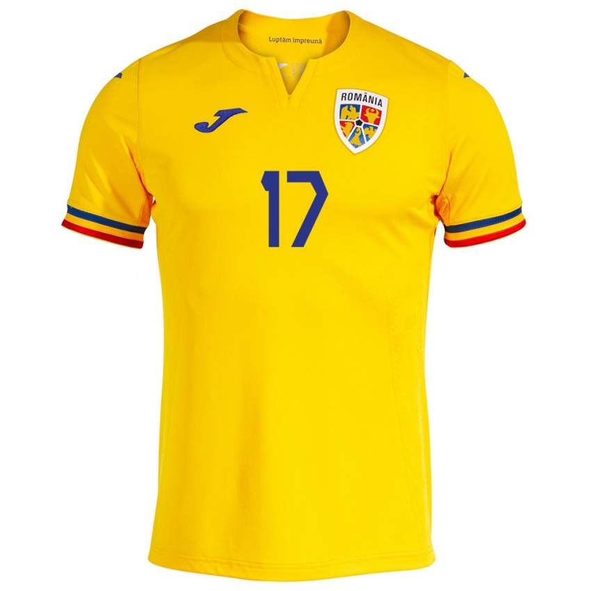 Damen Rumänische Denis Rența #17 Gelb Heimtrikot Trikot 24-26 T-Shirt Österreich