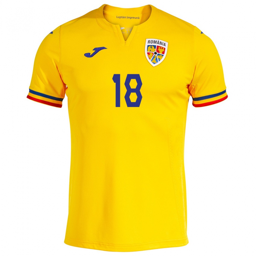 Damen Rumänische Răzvan Marin #18 Gelb Heimtrikot Trikot 24-26 T-Shirt Österreich