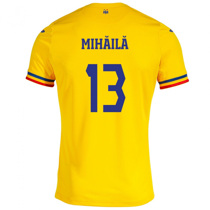 Damen Rumänische Valentin Mihăilă #13 Gelb Heimtrikot Trikot 24-26 T-Shirt Österreich