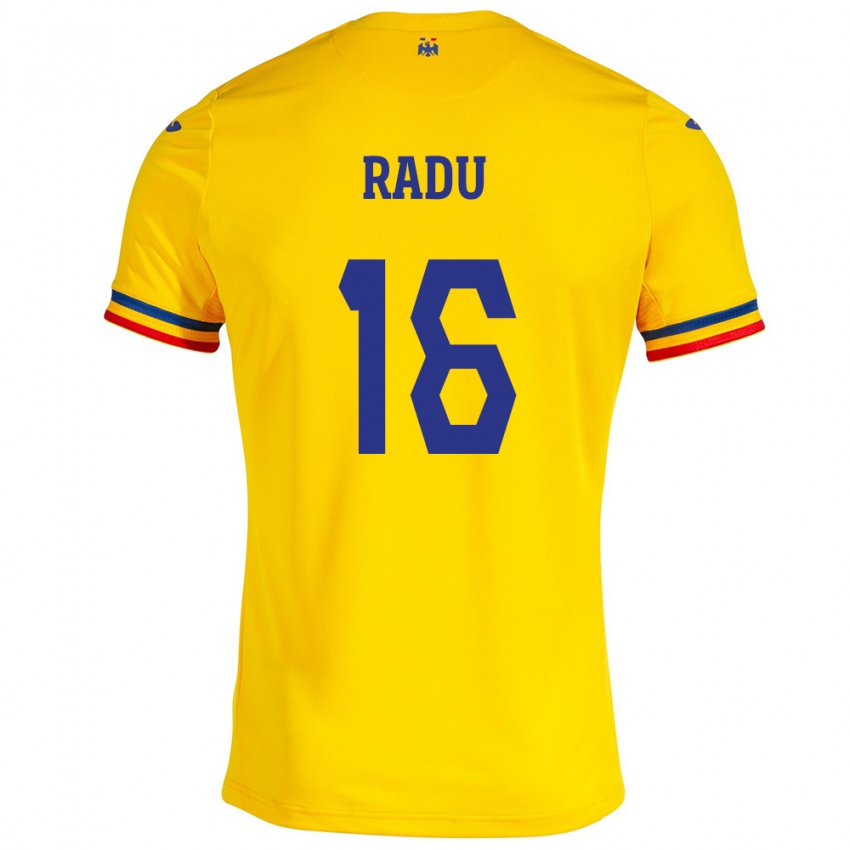 Damen Rumänische Andrei Radu #16 Gelb Heimtrikot Trikot 24-26 T-Shirt Österreich