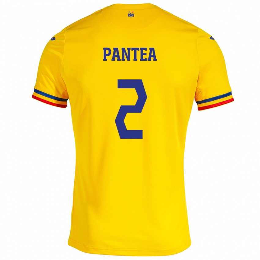 Damen Rumänische Alexandru Pantea #2 Gelb Heimtrikot Trikot 24-26 T-Shirt Österreich