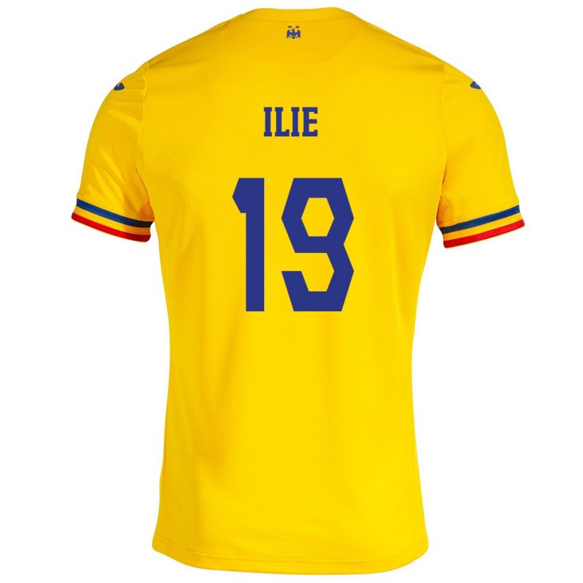 Damen Rumänische Rareș Ilie #19 Gelb Heimtrikot Trikot 24-26 T-Shirt Österreich