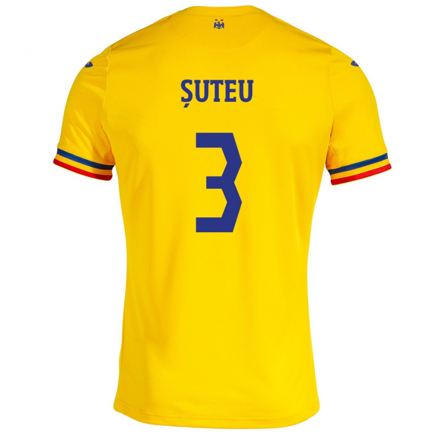 Damen Rumänische Alexandru Șuteu #3 Gelb Heimtrikot Trikot 24-26 T-Shirt Österreich