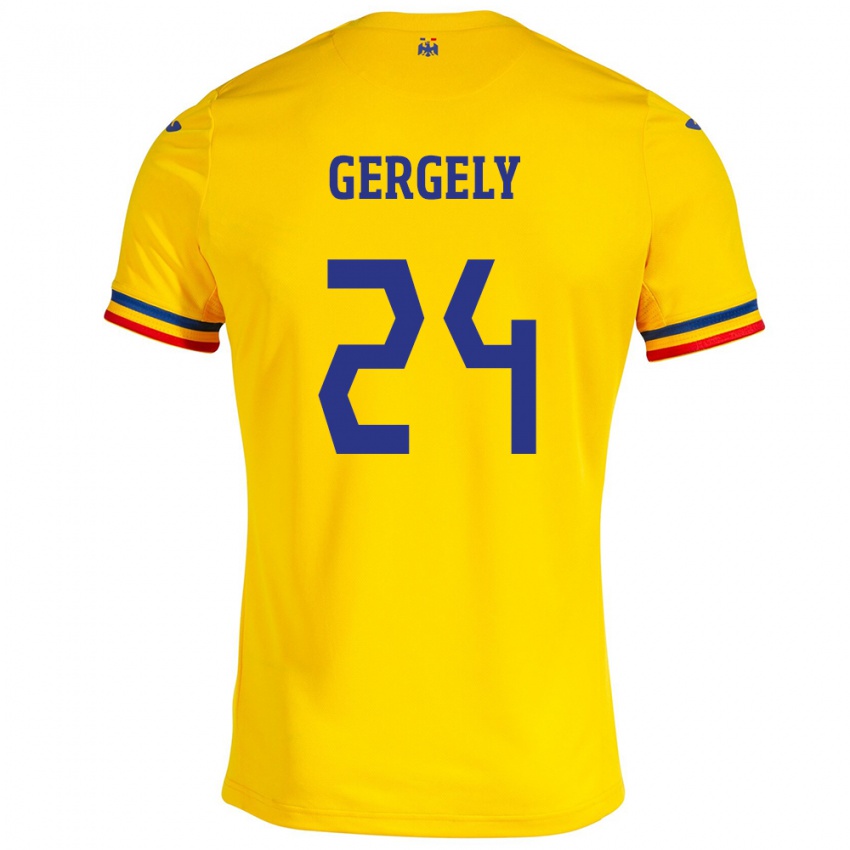 Damen Rumänische Botond Gergely #24 Gelb Heimtrikot Trikot 24-26 T-Shirt Österreich