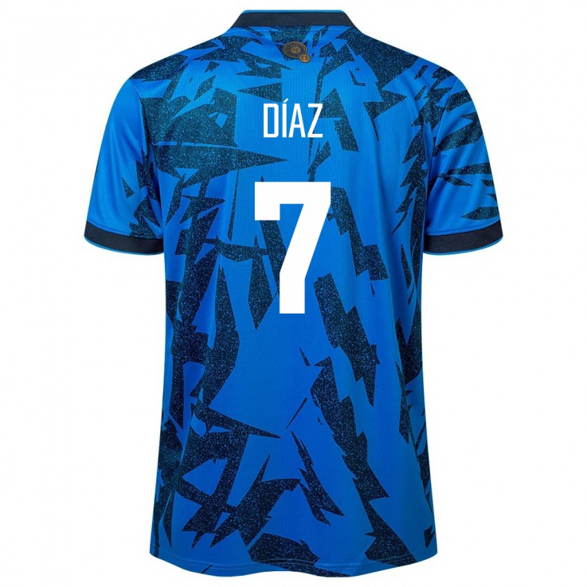 Damen El Salvador Nelson Díaz #7 Blau Heimtrikot Trikot 24-26 T-Shirt Österreich