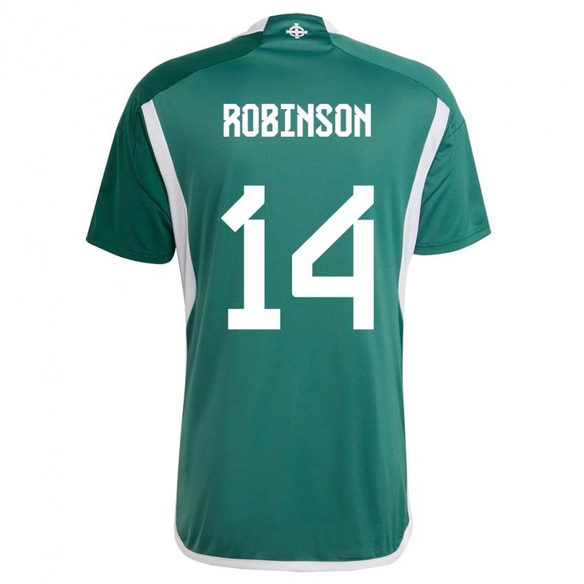Damen Nordirland Darren Robinson #14 Grün Heimtrikot Trikot 24-26 T-Shirt Österreich