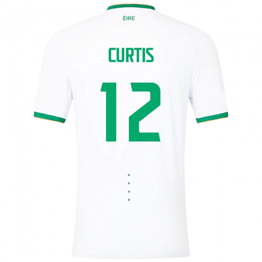 Damen Irische Sam Curtis #12 Weiß Auswärtstrikot Trikot 24-26 T-Shirt Österreich