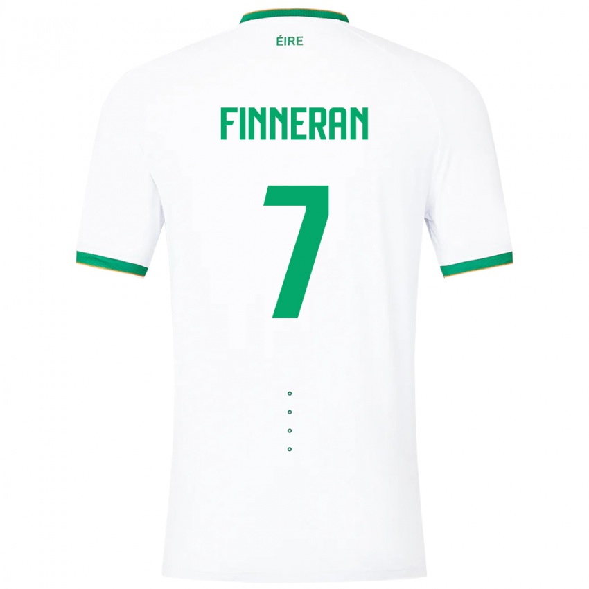 Damen Irische Rory Finneran #7 Weiß Auswärtstrikot Trikot 24-26 T-Shirt Österreich