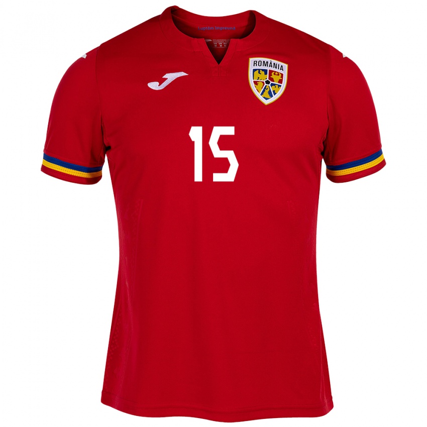 Damen Rumänische Andrei Burcă #15 Rot Auswärtstrikot Trikot 24-26 T-Shirt Österreich