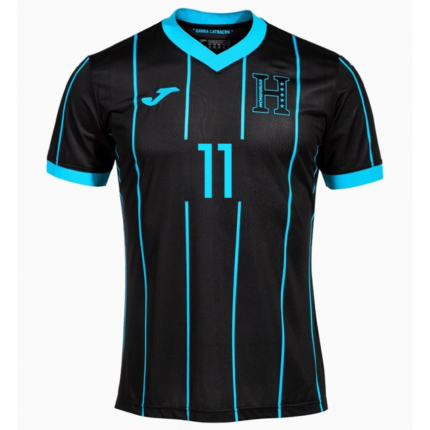 Damen Honduras Jefryn Macías #11 Schwarz Auswärtstrikot Trikot 24-26 T-Shirt Österreich