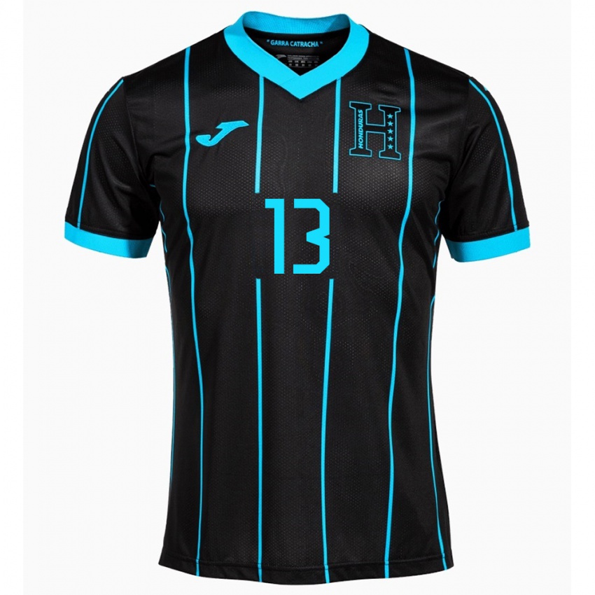 Damen Honduras Maikol Morales #13 Schwarz Auswärtstrikot Trikot 24-26 T-Shirt Österreich