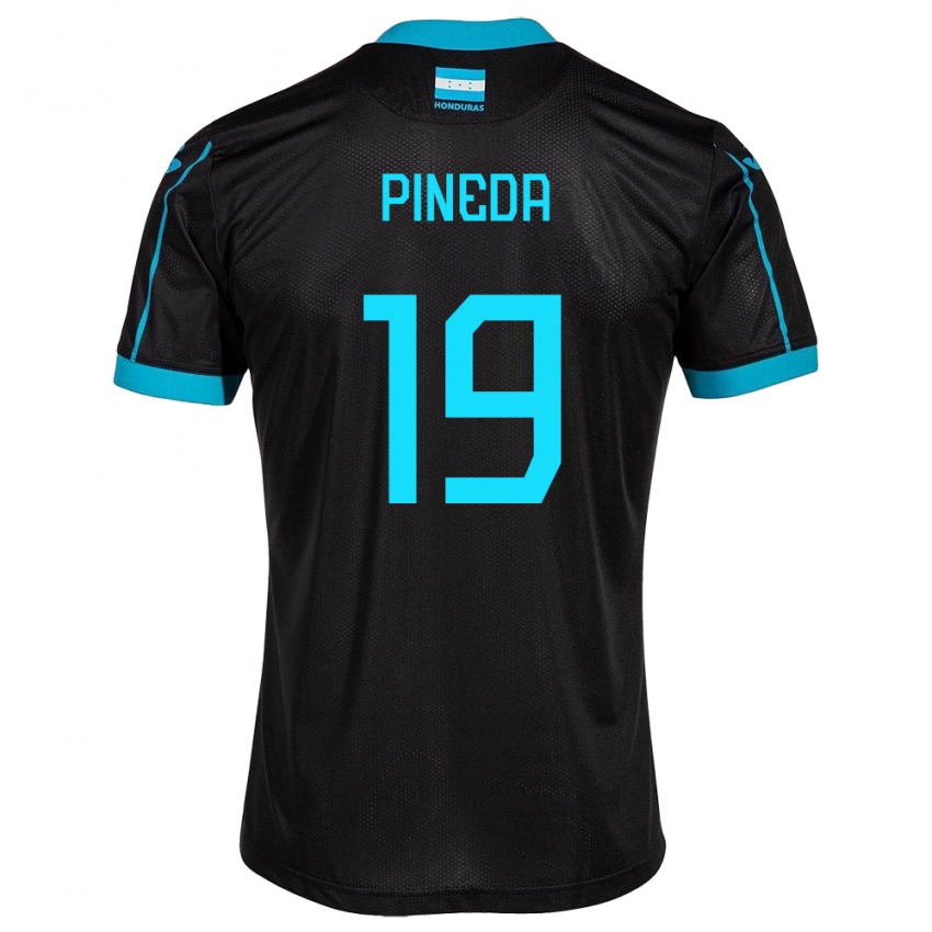Damen Honduras Carlos Pineda #19 Schwarz Auswärtstrikot Trikot 24-26 T-Shirt Österreich
