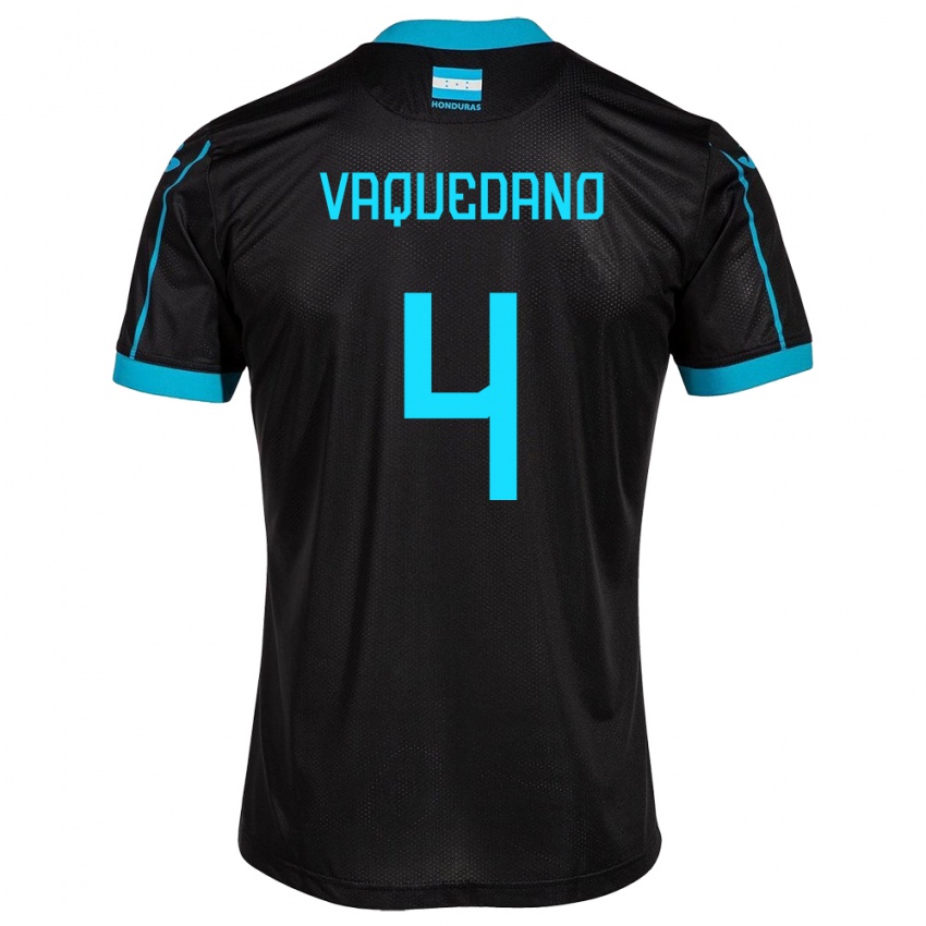 Damen Honduras Brayan Vaquedano #4 Schwarz Auswärtstrikot Trikot 24-26 T-Shirt Österreich