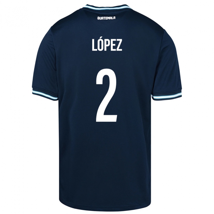 Damen Guatemala Francisco López #2 Blau Auswärtstrikot Trikot 24-26 T-Shirt Österreich