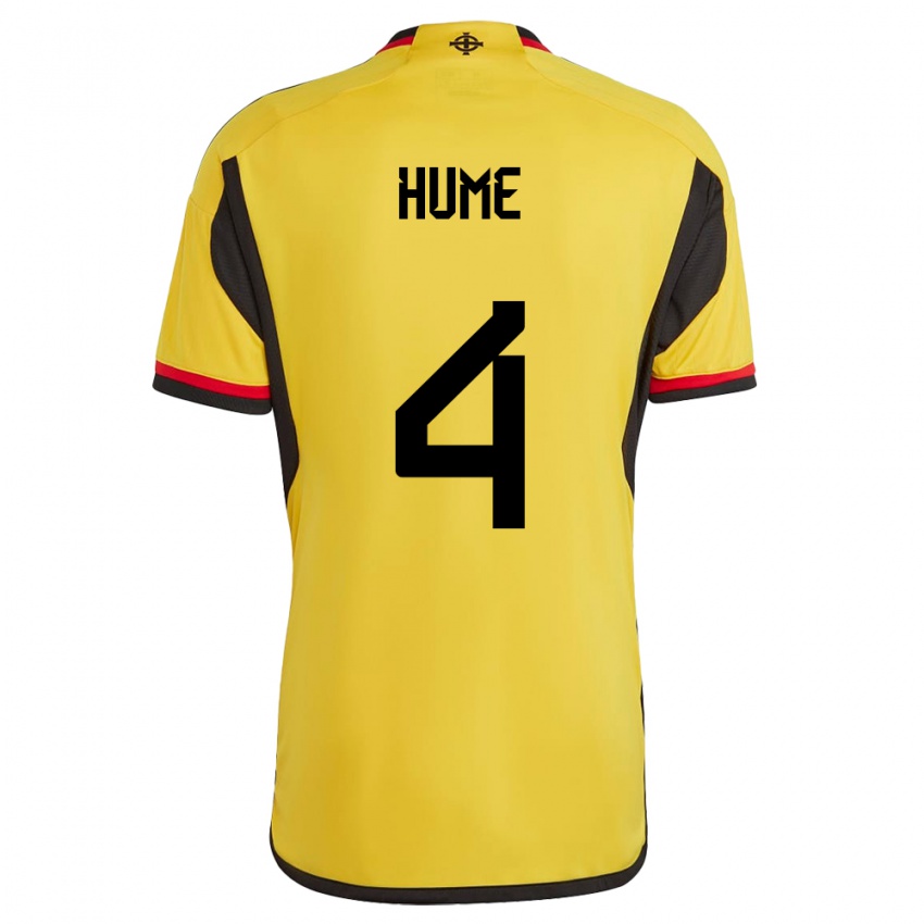 Damen Nordirland Trai Hume #4 Weiß Auswärtstrikot Trikot 24-26 T-Shirt Österreich